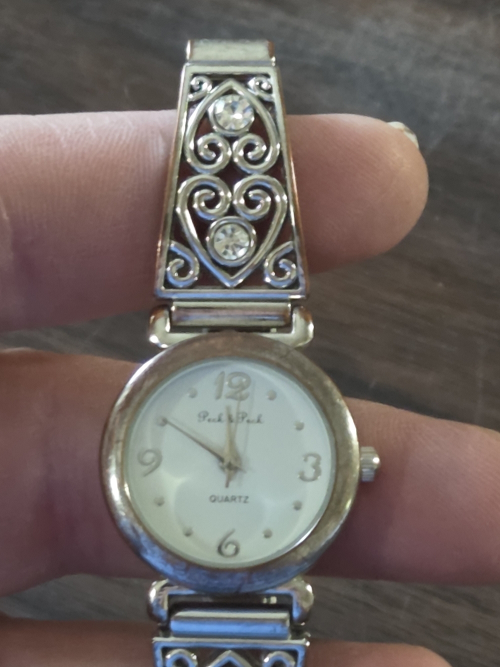 Peck & Peck Silver and White Filigree Women's Watch